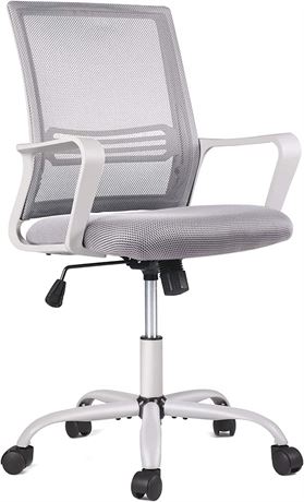 Smugdesk Ergonomic Mid Back Breathable Mesh Swivel Desk Chair, Gray