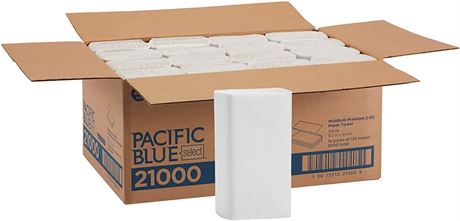 Pacific Blue Select (21000) Multifold Premium 2-Ply Paper Towels, White, 2000 CT