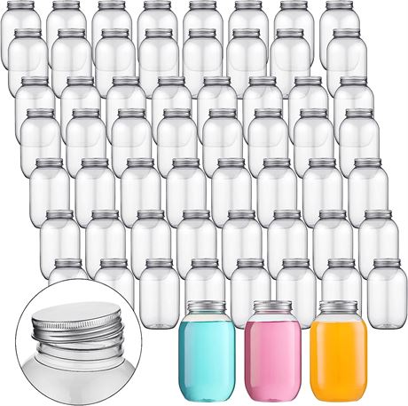 Lallisa 60 Pack Plastic Bottles with Aluminum Caps, 17oz