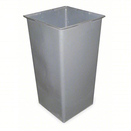 TOUGH GUY Rigid Liner: 50 Gal, Gray, Plastic, Square (Set of 4)