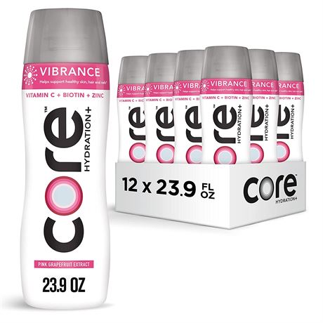 Core Hydration+ Vibrance, Pink Grapefruit Nutrient Water 23.9 fl oz, 12-Pack