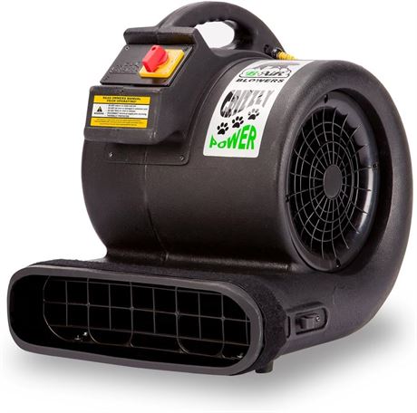 Grizzly GP-1 1 HP 3550 CFM Grizzly Air Mover Carpet Dryer Floor Fan, Cage Dryer