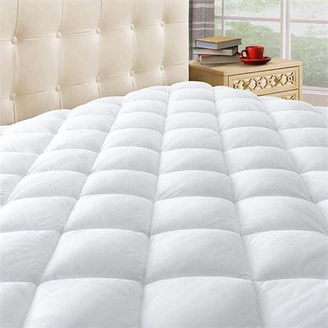 Taupiri Quilted Mattress Pad Cover, Twin XL, White