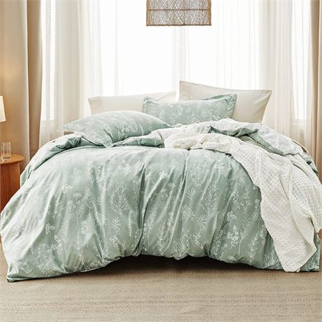 Bedsure Queen Comforter Set - Sage Green Comforter, 3 Piece