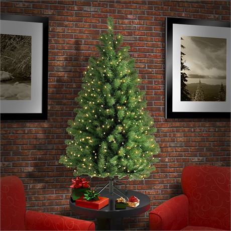 National Tree Company Pre-Lit Artificial Christmas Tree with Stand, 4.5 Feet