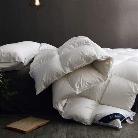 Globon Fusion White Goose Down Comforter - Cal King - White