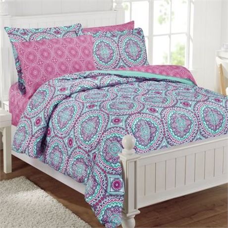 alex + bella Thalia Medallion Microfiber Twin Comforter Set