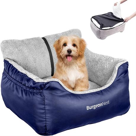 BurgeonNest Dog Car Seat, 19.68 x 21.65 x 9.84 Inches, Blue