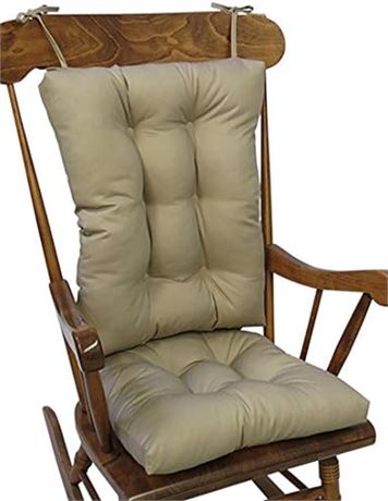 The Gripper Twill Jumbo XL Non-Slip Rocking Chair Cushion Set, Brownstone