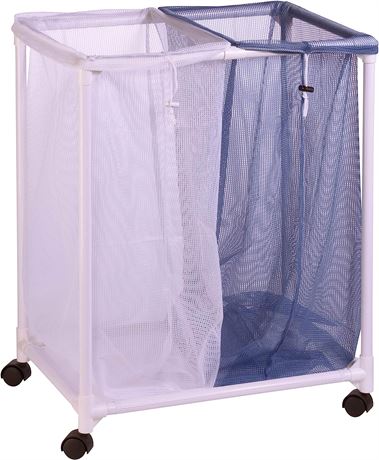 Honey-Can-Do 2 Bag Mesh Laundry Sorter, White