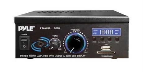 PYLE PCAU25A Mini 2ch Amplifier with USB