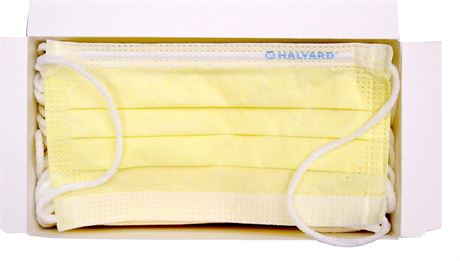 Halyard Health 47117 Procedure Mask, Tissue Yellow (10 Pack of 50)