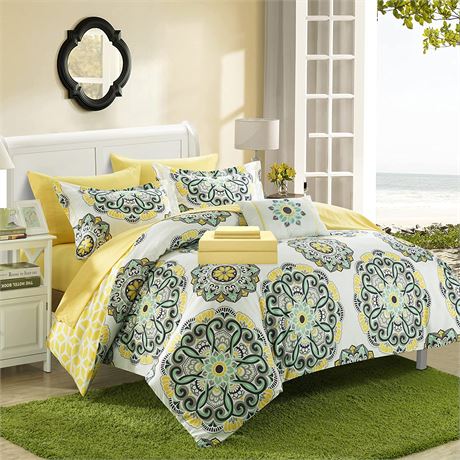 Chic Home Barcelona 8 Piece Reversible Comforter Set, King