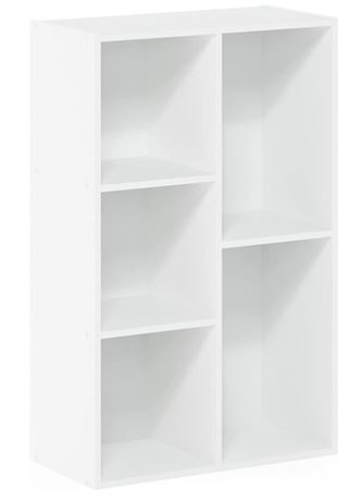 Furinno 11055WH 5-Tier Open Shelf Bookcase White