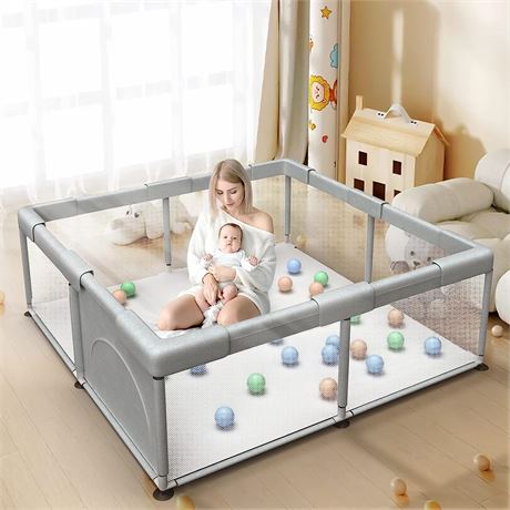 Baby Playpen Baby Playard, Playpen for Babies and Toddlers with Gate