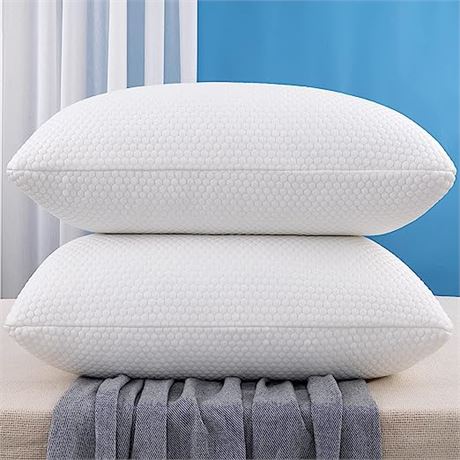 Molblly Standard Pillows Shredded Memory Foam, 2 Pack