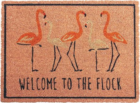 Karma Gifts Welcome Mat, Flamingo