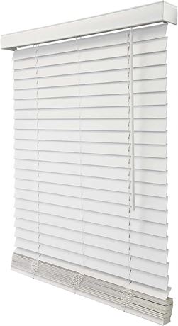 Chicology 72x72 Faux Wood Blinds, Basic White