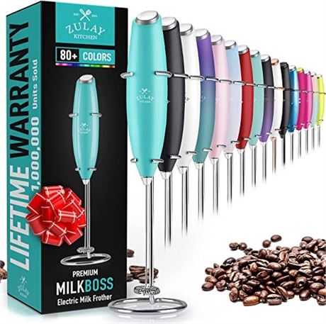 Zulay Electric Milk Frother, Caribbean Aqua