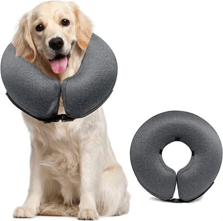 Soft Protective Recovery Donut Collar for Dogs - Large/Gray