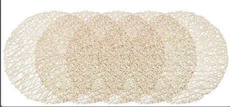 Mimorou 12-Set Woven Place Mats, Ivory