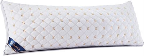 Siluvia Body Pillow for Adults-Premium Adjustable Quilted Body Pillows - GRAY