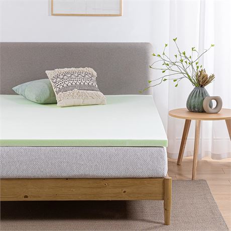 ZINUS 1.5/3/4-inch Green Tea Memory Foam Mattress Topper