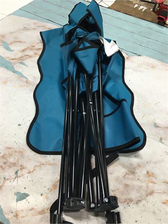 Blue Camping Chair with Ripped Carry Case