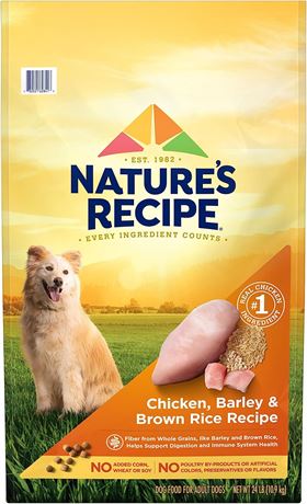 Nature_s Recipe Dry Dog Food, Chicken, Barley & Brown Rice Recipe, 24 lb. Bag