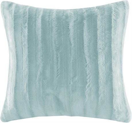 Madison Park Duke Faux Fur Stripe Decorative Throw Pillows With Insert, 20x20