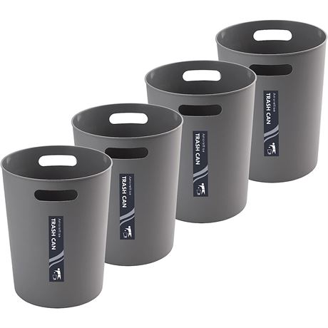 Amorettise 4 Pack Small Trash Can for Bathroom - Grey - One Damaged Can