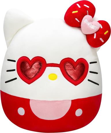 Squishmallows Hello Kitty with Red Glasses 14-Inch Plush - Sanrio Official Plush