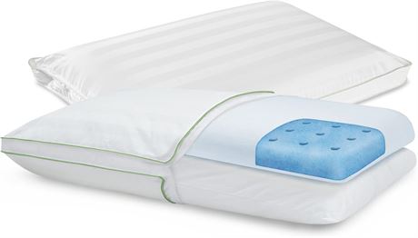 SensorPEDIC Dual Comfort Supreme Gusseted Reversible Bed Pillow, King