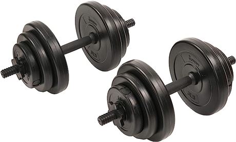 Sunny Health & Fitness Exercise Vinyl 40 Lb Dumbbell Set Hand Weights