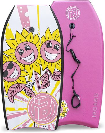 Bodyboard with Wrist Leash - 41" - Pink