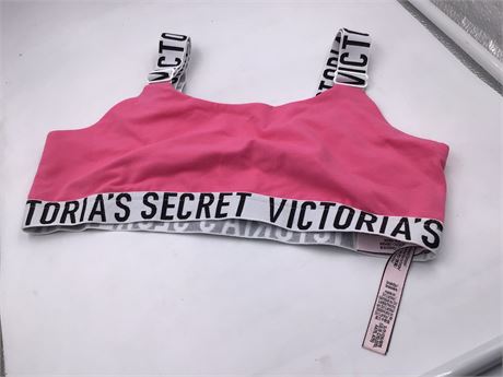 Victoria's Secret Sports, Small, Pink/White & Black Straps - Wireless Bra