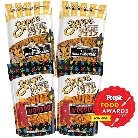 Zapp's Season Pretzel Stix - 16oz Variety Four Pack - Voodoo/Jazzy Honey Mustard