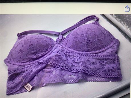 Victoria's Secret Chest-Support, Small, Lavender Purple/Lace - Wireless Bra