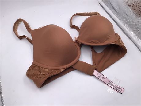 Victoria's Secret Push-Up, 34C, Rust Brown/Lace - Wired Bra