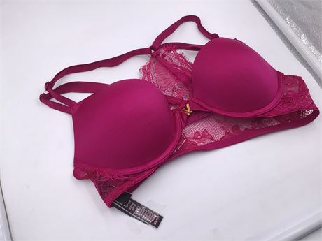 Victoria's Secret Push-Up, 32A, Mulberry Pink/Lace - Wired Bra