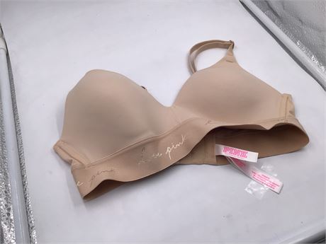 Victoria's Secret PINK, 32B, Beige/Love Pink Logo - Wireless Bra