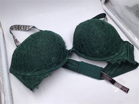 Victoria's Secret Push-Up, 38C, Pine Green/Lace - Wired Bra