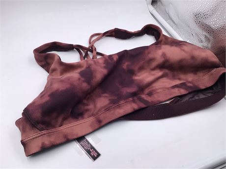 Victoria's Secret Sports, XL, Maroon/Peach Tie Dye - Wireless Bra