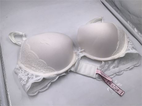 Victoria's Secret Push-Up, 36C, White/Lace - Wired Bra