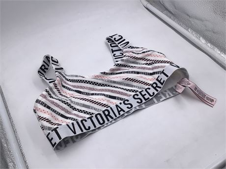 Victoria's Secret Sports, Small, White/Logo Stripes - Wireless Bra