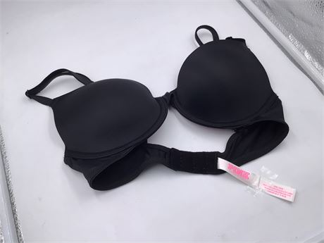 Victoria's Secret Push-Up, 32B, Black/Pink Lining - Wired Bra