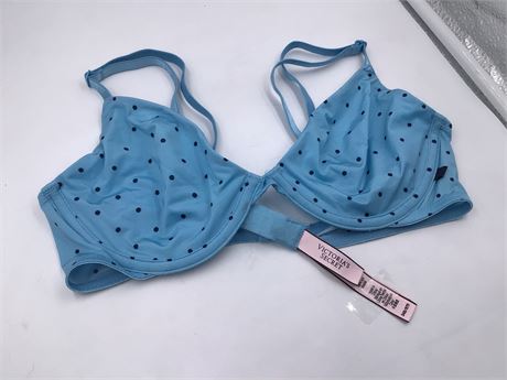 Victoria's Secret, 34B, Cornflower Blue/Black Polka Dots - Wired Bra