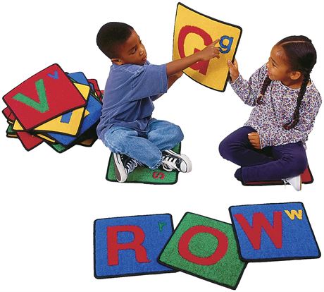 Carpets for Kids, Alphabet Seating Kit Set of 26, 12in Squares