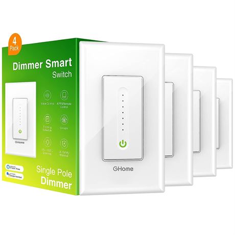 GHome Smart Dimmer Switch, 4-Pack