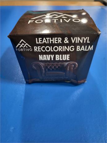 FORTIVO Leather Recoloring Balm, Leather Color Restorer & Scratch Remover - Navy